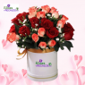 Caja Fantástica de Rosas rojas y blush 