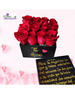 Caja romántica de Rosas