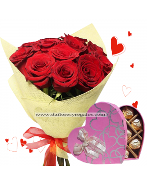 Bouquet de Rosas con Chocolates 